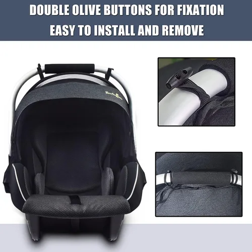 Vista 2 de Sysmie Mosquitera para cochecito Mosquitera para asiento de automóvil con cremallera, ajuste universal, calidad premium, duradera - Negro..