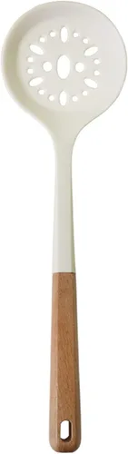 Vista 10 de Juego de utensilios de cocina de mango de madera blanca de 13 piezas, utensilios de cocina antiadherentes de silicona disponibles, mango 13