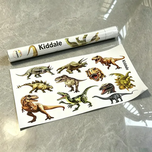 Vista 5 de Kiddale Calcomanías de pared de dinosaurio, calcomanías de arte extraíbles para decoración del hogar 11pcsa