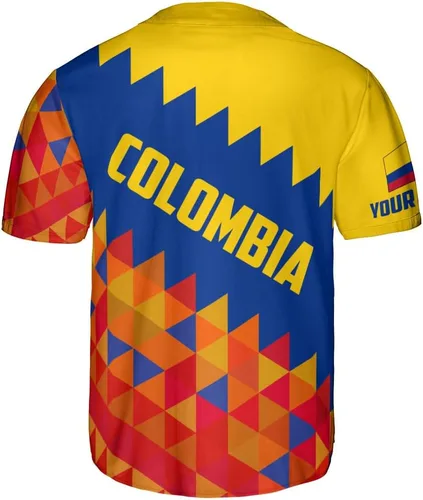 Vista 3 de Camiseta personalizada de béisbol de Colombia, camiseta de béisbol Colombia FLag Pride Camiseta Beisbol Colombiana