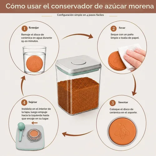 Vista 5 de POP - Recipiente hermético para conservar azúcar morena, frasco