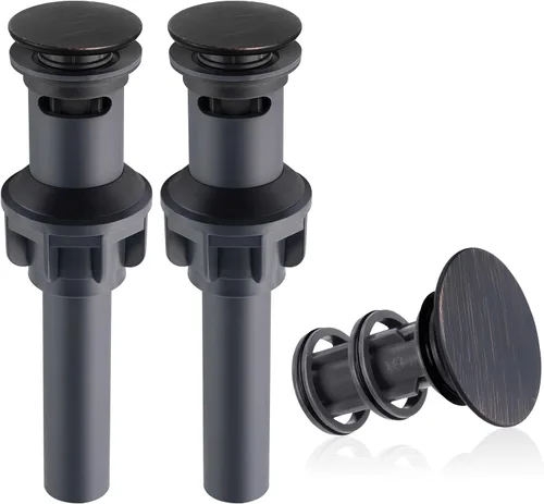 Vista 14 de Hibbent Paquete de 2 Tapones Universales de Drenaje para Fregadero de Baño, Colador de Drenaje Emergente con Desbordamiento, Tapón de Fregadero
