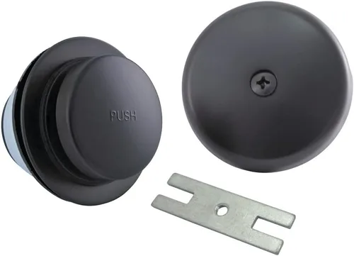 Vista 8 de Kingston Brass DTT5302A7 Kit de drenaje de bañera Easy Touch con activación por toque del pie, latón cepillado Cobrizo cepillado
