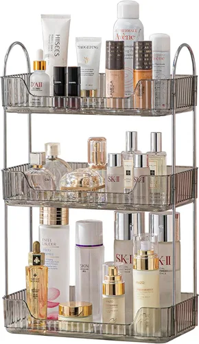 Vista 10 de shuang qing - Organizador de encimera de baño, estante de almacenamiento, estante para cosméticos y cuidado de la piel, organizador de maquillaje