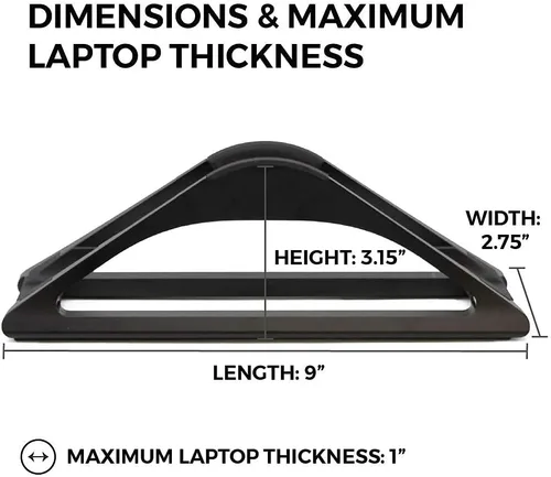Vista 7 de HumanCentric Soporte vertical para computadora portátil para escritorios en negro mate, soporte ajustable vertical para acoplar Apple MacBook