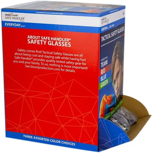 Vista 9 de SAFE HANDLER Lentes de seguridad protectoras para niños, lentes resistentes a impactos y balísticas, patillas de color de lente de policarbonato