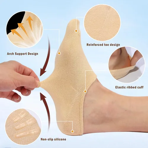 Vista 3 de IDEGG Calcetines invisibles para mujeres y hombres, de corte bajo al tobillo, cortos, antideslizantes, atléticos, para correr, novedosos