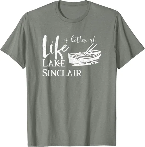 Vista 33 de Life is Better at Lake Sinclair Georgia Camiseta Negro