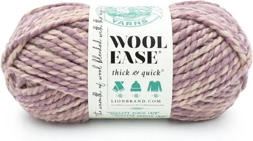 Vista 18 de Lion Brand Yarn - Ovillo de lana Wool-Ease Thick & Quick color fuerza aérea Super Bulky Wool Acrylic Blend Fiber for Soft Hats, Sweaters, Chunky