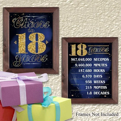 Vista 6 de Saludos a los 18 años – Ideal para decoración de cumpleaños de 18 años, carteles de cumpleaños, decoración de aniversario y reuniones familiares