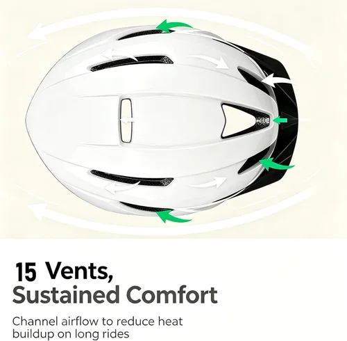 Vista 2 de Adult Bike Helmet Men Women, Adjustable CPSC Certified Helmet Brillante-Withe