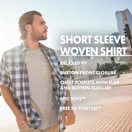 Vista 4 de Wrangler Authentics Camisa tejida clásica de manga corta para hombre