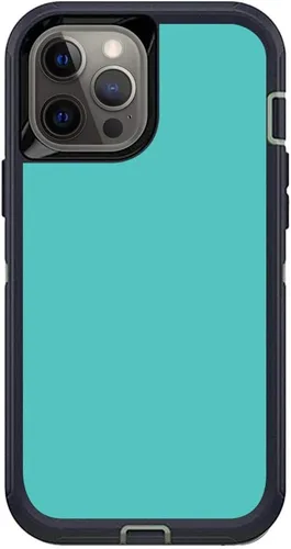 Vista 11 de MightySkins Skin compatible con OtterBox Defender iPhone 12 Pro Max - Azul sólido Funda protectora de vinilo duradera y única Fácil de aplicar