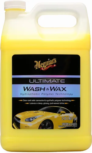 Vista 2 de Meguiar's Paquete de lavado de autos – 1 galón Ultimate Wash & Wax, jabón de lavado de autos con protección adicional de cera y guante