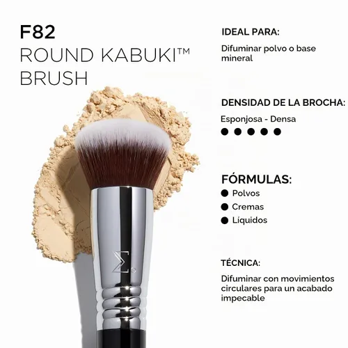 Vista 3 de Sigma Beauty F85 - Brocha Kabuki de Aerógrafo (Brocha Kabuki Redonda F82)
