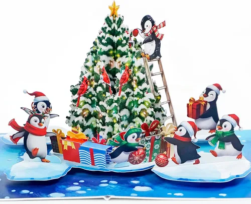 Vista 12 de CUTPOPUP - Tarjeta de felicitación con diseño de cardenal, Feliz Navidad, Navidad 3D, Año Nuevo, tarjeta de felicitación (cesta de cardenal)