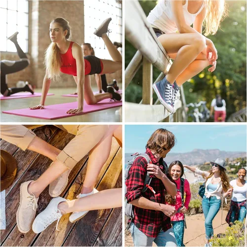 Vista 7 de Gonii Calcetines de compresión atlética para mujer, calcetines acolchados de corte bajo, 5 pares