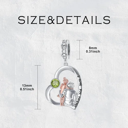 Vista 69 de PROESS Dije para padre, madre e hija, pulsera de plata de ley para pulseras, regalos de cumpleaños, día de San Valentín, para hija, madre, amante