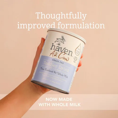 Vista 4 de Haven A2 - Fórmula de vaca y cabra para niños pequeños, leche en polvo para niños pequeños con probióticos, prebióticos, luteína y Omega 3 Dha