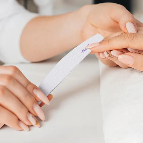 Vista 5 de 150 limas de uñas 100/180 para uñas de los pies, grano 100/180, limas de uñas y pulidores, herramienta de manicura de doble cara para uñas