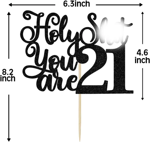 Vista 2 de Decoración para pastel de cumpleaños número 21, decoración de pastel de cumpleaños 21, Bye Bye/Rip Fake ID, divertidos suministros de decoración