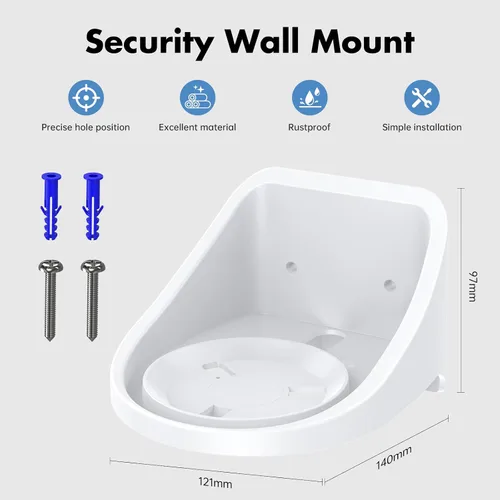 Vista 2 de XLTTYWL Dot Max - Soporte de punto ABS con gestión de cables, soporte de pared premium que ahorra espacio para Eco Dot Max 2025 (blanco)
