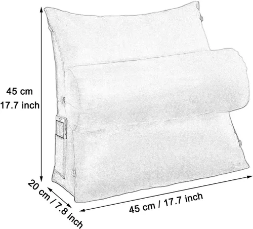 Vista 2 de Almohada de cuña para dormir después de una cirugía, almohada de lectura con soporte ajustable para el cuello para cama, sofá, cojín de espalda