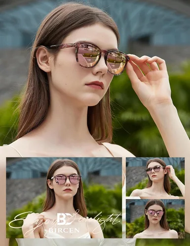 Vista 22 de Gafas de sol polarizadas para mujer con protección UV para mujer, a la moda, grandes sombras con marco de acetato BC2110