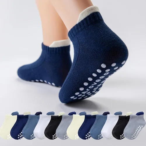 Vista 14 de Calcetines tobilleros antideslizantes para bebé, paquete de 12 para niños y niñas, calcetines de algodón para bebés Animal1
