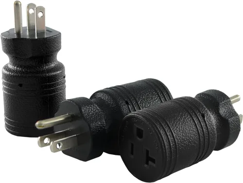 Vista 7 de Conntek 30129 Adaptador de enchufe de 15A a 15/20A, negro