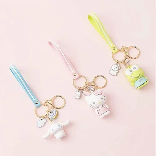 Vista 2 de XUEFU Juego de 7 llaveros lindos de dibujos animados de anime, colgante de figura de dibujos animados kawaii accesorios para mujeres