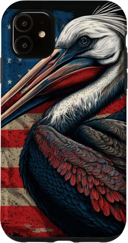 Vista 8 de Funda para iPhone 16 Pelican Bird Patriotic Vintage American Flag Pelícano