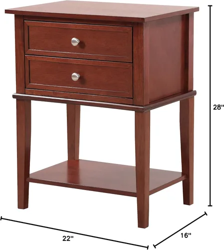 Vista 3 de Glory Furniture Mesita de noche Newton con 2 cajones en color cereza