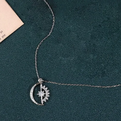 Vista 6 de choice of all To My Badass Squad Collar Fidget Sun Moon para amigos, collar giratorio de luna alrededor del sol para mujeres y niñas, Cobre, otro