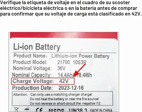 Vista 9 de Futurebatt Cargador de batería de bicicleta eléctrica Salida 42v 2a con conector XLR de 3 pines macho para 36 V Ebike adaptador de batería Cable