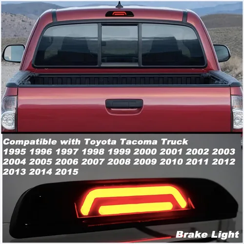 Vista 2 de Luces de freno de montaje alto LED de montaje alto, ensamblajes de tercera luz de freno compatibles con Toyota Tacoma Truck 1995-2015 luz trasera
