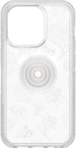 Vista 9 de OtterBox Funda Clara de la Serie Symmetry Otter + Pop para iPhone 14 Pro (SOLAMENTE) - Clara, PopGrip PopSockets Integrado, Delgada, Apta