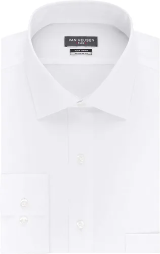 Vista 3 de Camisa Van Heusen de vestir corte normal cuello flexible elástica lisa para hombre