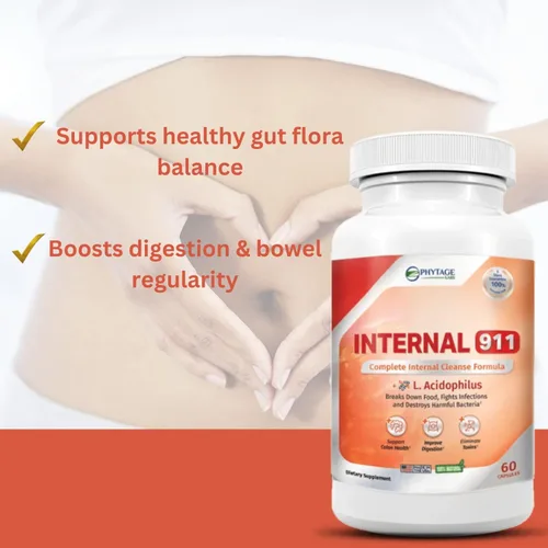 Vista 5 de Internal 911 - Suplemento desintoxicante de limpieza de colon, limpiador laxante natural que elimina toxinas para una mejor digestión y piel