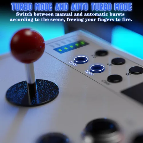 Vista 3 de Nonbliep Wired Arcade Stick Compatible with PS5/PS4/PC/, for PS5 Fight Stick with Programming Function, Turbo Function, 9.8FT Braided Cable Fight
