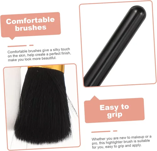 Vista 3 de Makeup Brush Organizer Case Black Leather Makeup Brush Bag with Eyebrow Pencil Holder for Women