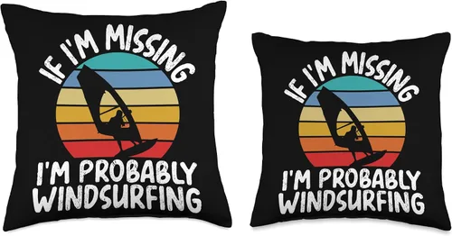 Vista 3 de Windsurfing Surfing Board Water Sports Throw Pillow