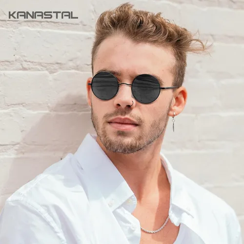 Vista 34 de KANASTAL Gafas de sol redondas polarizadas para mujeres y hombres, estilo hippie con protección UV400