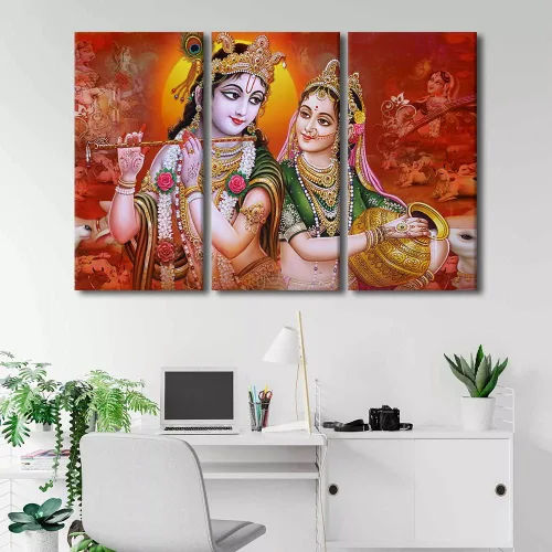 Vista 10 de TUMOVO Arte de pared de Dios hindú para sala de estar, lienzo de Ganesha, arte de pared de escultura de elefante, cuadros modernos, arte