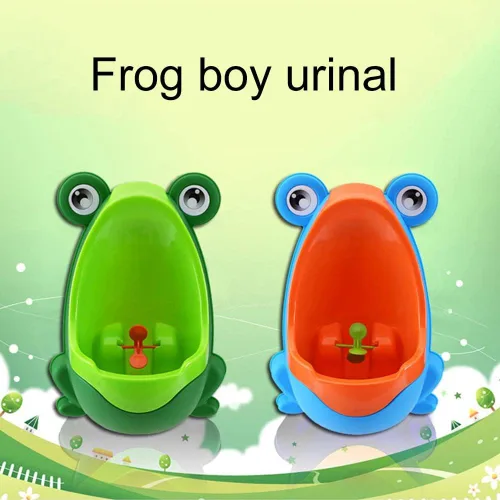 Vista 2 de Urinarios infantiles de rana, lindo orinal de entrenamiento para ir al baño para niños, con divertido objetivo de ayuda, urinarios de pie para niños