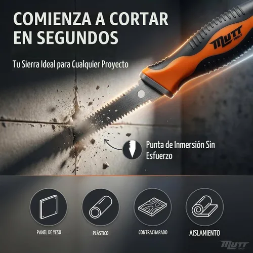 Vista 4 de Mutt Tools - Sierra para paneles de yeso de 6 pulgadas, hoja de ojo de cerradura para Sheetrock