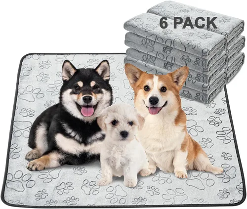 Vista 25 de Qeils Almohadillas reutilizables para cachorros, paquete de 2 almohadillas lavables para orina para perros, almohadilla antideslizante impermeable