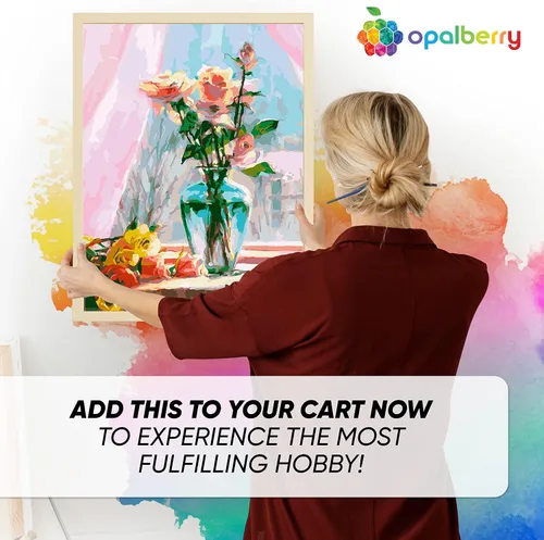 Vista 5 de Opalberry Pintura por números para adultos, lienzo de 16 x 20 pulgadas, kits de pintura para adultos por números en lienzo, pintura por números