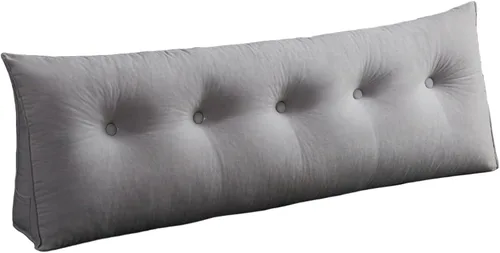 Vista 12 de Almohada de cuña para dormir, cabecero de espalda, cojín triangular largo, almohadas de lectura para sentarse en la cama para adultos con funda