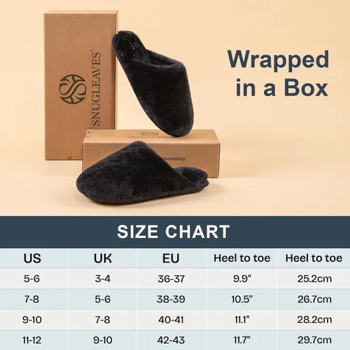 Vista 6 de Snug Leaves - Pantuflas de piel sintética con forro de espuma viscoelástica, para mujer